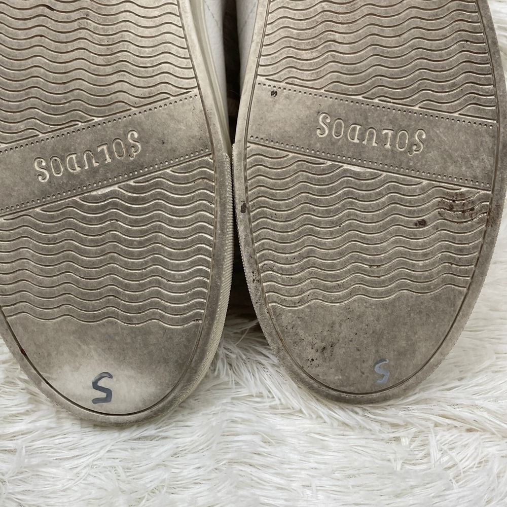 Soludos Shoes Ibiza Sneakers Womens 8.5 White Leather Classic Casual‎ Platform - Picture 10 of 11
